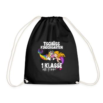 Tschüss Kindergarten 1. Klasse Schulkind - Turnbeutel - Schwarz - Vorne