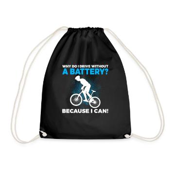 Why do I drive without a battery Anti E-Bike - Turnbeutel - Schwarz - Vorne