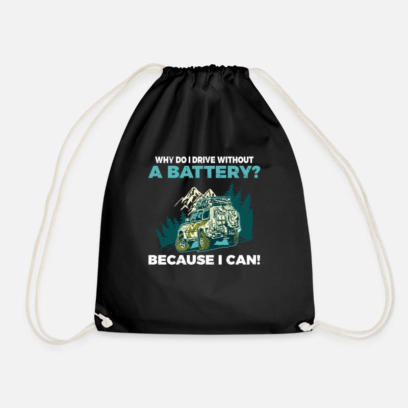 Why do I drive without a battery Anti e-Car - Turnbeutel - Schwarz