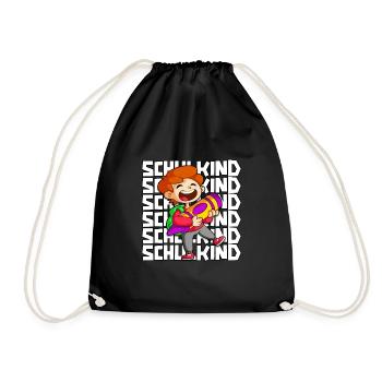 Einschulung Junge 1. Klasse Schulkind - Turnbeutel - Schwarz - Vorne