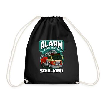Alarm ich bin jetzt ein Schulkind 1. Klasse - Turnbeutel - Schwarz - Vorne