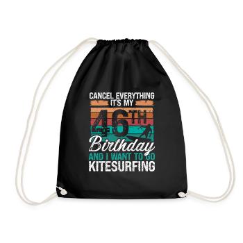 46 Birthday Kiteboarding Kitesurfer 46 Year Old - Turnbeutel - Schwarz - Vorne