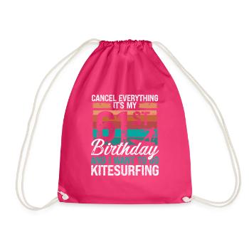 61 Anniversaire Kitesurfer Kitesurfeur 61 ans - Sac de sport léger - fuchsia - Devant