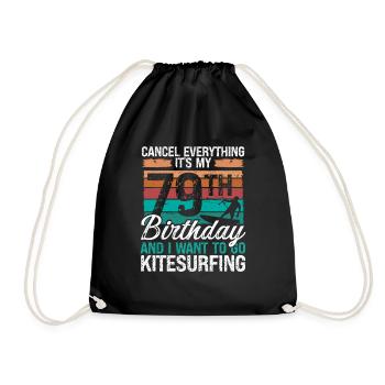 79 Birthday Kiteboarding Kitesurfer 79 Year Old - Turnbeutel - Schwarz - Vorne