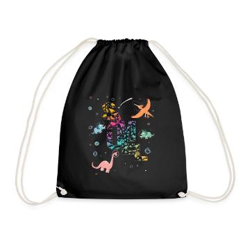 Samuel - Beautiful boy name with cute dinosaurs - Drawstring Bag - black - Front