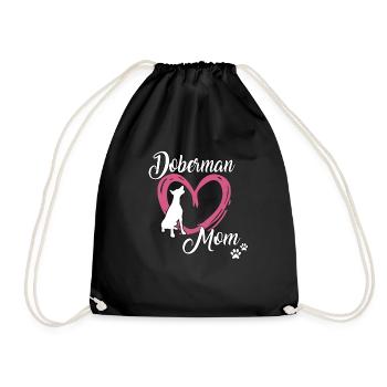 Dobermann Maman douce Doberman maîtresse Gassi - Sac de sport léger - noir - Devant