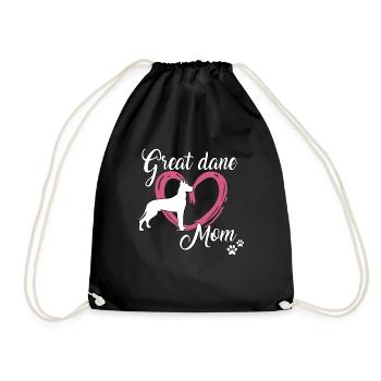 Great Dane Mom Mistress Dog School Great Dane - Drawstring Bag - black - Front