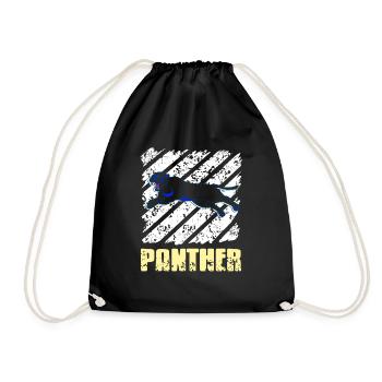 Vintage Panther Cat Lover T-Shirt Present Gift - Turnbeutel - Schwarz - Vorne