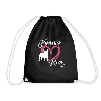 Frenchie Mom Motif Mignon Français Bulldog - Sac de sport léger - noir - Devant