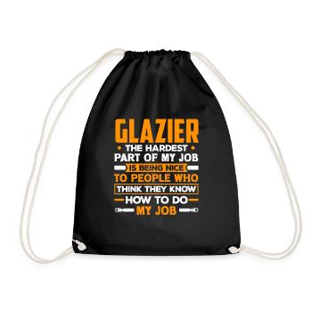 Glazier Window Fitter Funny Quote - Turnbeutel - Schwarz - Vorne