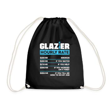 Glazier Window Fitter Glazier Hourly Rate - Turnbeutel - Schwarz - Vorne