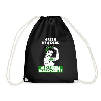 Ocasio-Cortez Latina Fuerta AOC Feminist - Drawstring Bag - black - Front