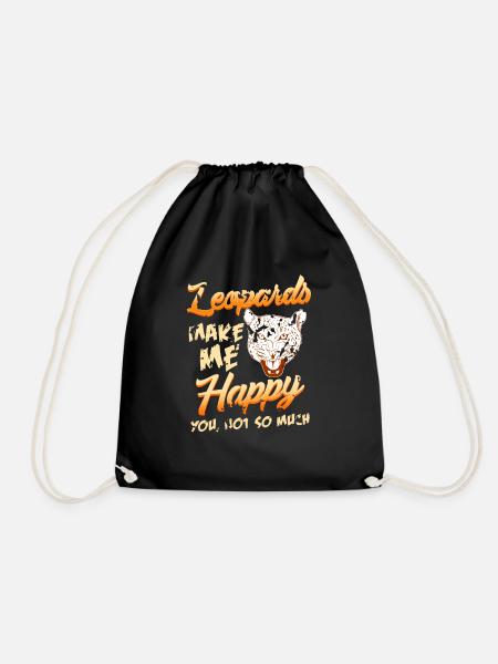 Leopards Make Me Happy You Not So Much T-Shirt - Turnbeutel - Schwarz