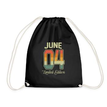 Vintage 18th Birthday June 2004 Sports Gift - Drawstring Bag - black - Front