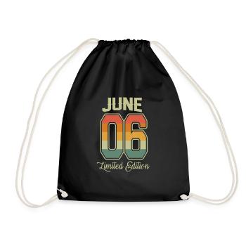 Vintage 16th Birthday June 2006 Sports Gift - Drawstring Bag - black - Front