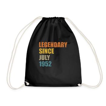Born July 1952 70 years 70s 70th birthday - Drawstring Bag - black - Front