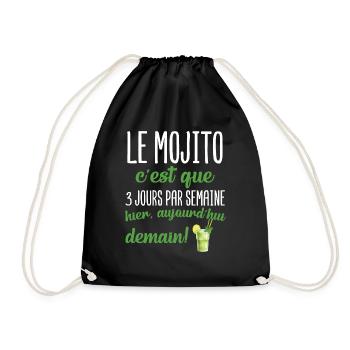 Le mojito c'est que 3 jours par semaine apéro - Sac de sport léger - noir - Devant