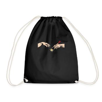 sushi chopsticks japan anime maki sushi - Drawstring Bag - black - Front