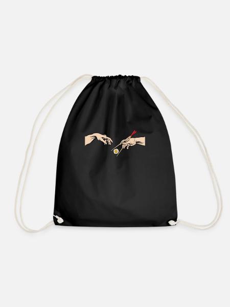 sushi chopsticks japan anime maki sushi - Drawstring Bag - black