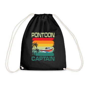 Funny Pontoon Captain Retro Vintage Style Pontoon - Turnbeutel - Schwarz - Vorne