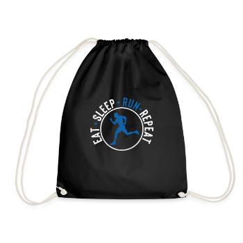 Eat Sleep Run Repeat Funny Run Vintage - Drawstring Bag - black - Front