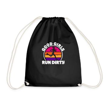 Good Girls Run Dirty Funny Trail Running Jogging - Turnbeutel - Schwarz - Vorne