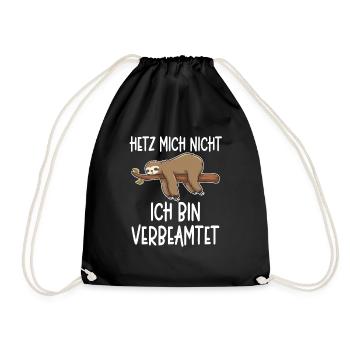 Beamter - Hetz mich nicht ich bin verbeamtet Gesch - Turnbeutel - Schwarz - Vorne