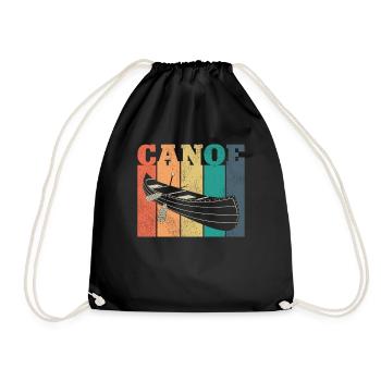 Canoe Canoeing Vintage Retro Canoe - Turnbeutel - Schwarz - Vorne