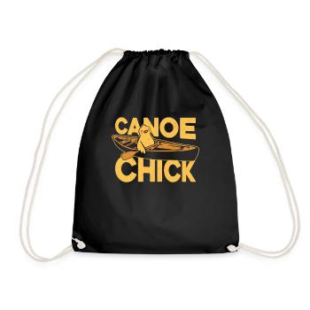 Canoe Canoeing Girl Chicken - Turnbeutel - Schwarz - Vorne