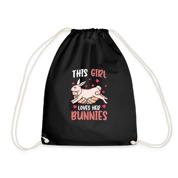 Cette fille aime ses lapins lapin amour mignon animal de compagnie - Sac de sport léger - noir - Devant