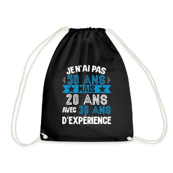 Cadeau anniversaire 50 ans rigolo homme - Sac de sport léger - noir - Devant