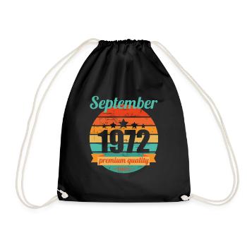 Né en septembre 1972 50 ans 50s 50e anniversaire - Sac de sport léger - noir - Devant