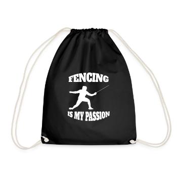 Fechten witziger Kampfsport lustige Fechter Spruch - Turnbeutel - Schwarz - Vorne