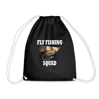 Fly Fishing Squad Hobby Fischer fangen Fische - Turnbeutel - Schwarz - Vorne