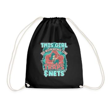 This Girl Is Running On Traps & Nets Future - Drawstring Bag - black - Front