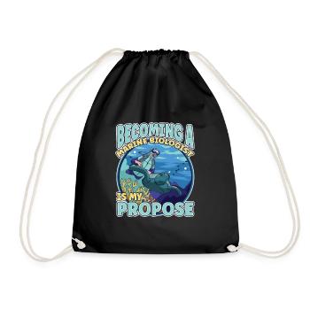 Becoming a future Marine Biologist is my propose - Drawstring Bag - black - Front