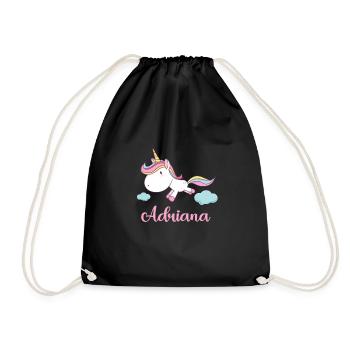 ADRIANA Pink Unicorn Novelty - Drawstring Bag - black - Front