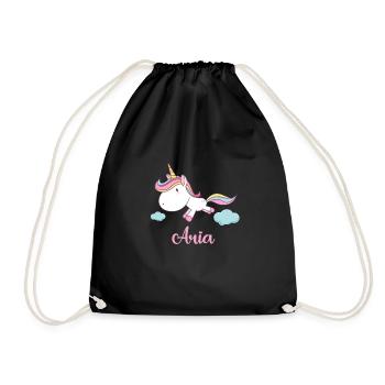 ARIA Pink Unicorn Novelty - Turnbeutel - Schwarz - Vorne