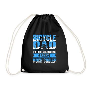 Bicycle Dad Just Like A Normal Dad Funny Tee - Drawstring Bag - black - Front