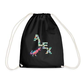 ALEX - Beautiful boy name with cute dinosaurs - Drawstring Bag - black - Front
