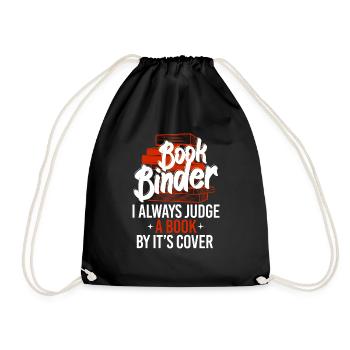 Book Binder Judge Book By Cover - Drawstring Bag - black - Front