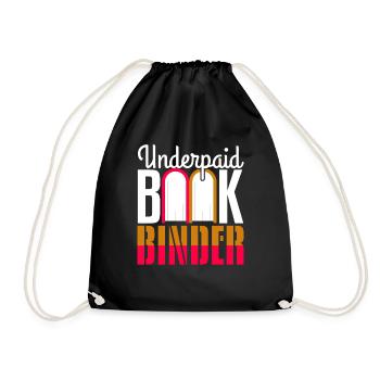Underpaid Bookbinder - Drawstring Bag - black - Front