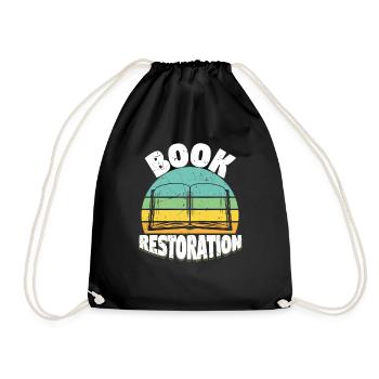 Book Restoration Book-Binding - Drawstring Bag - black - Front