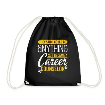 I Became A Career Counselor - Drawstring Bag - black - Front