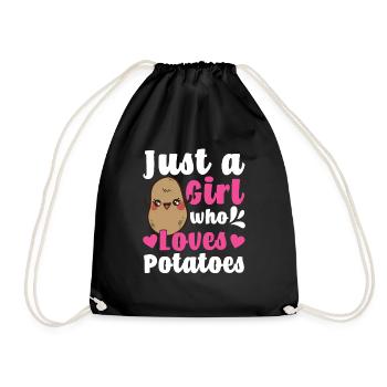 A Girl Who Loves Potatoes - Turnbeutel - Schwarz - Vorne
