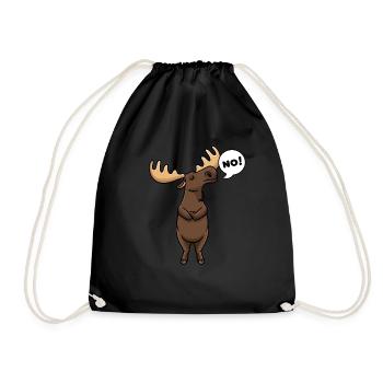 Stubborn moose with moose antlers Elentier No - Drawstring Bag - black - Front