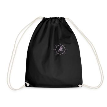 Sailing Sailor Sailboat Pocket Design - Drawstring Bag - black - Front