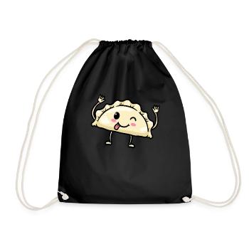 Pierogi Kawaii Emoticon Cuisine polonaise - Sac de sport léger - noir - Devant