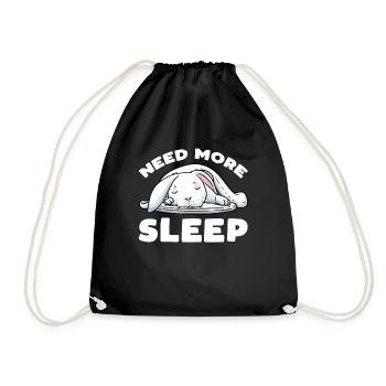 White Rabbit Rabbit - Drawstring Bag - black - Front