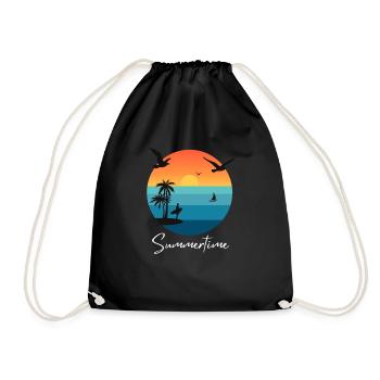 Summertime Sommer Shirt Damen Herren - Turnbeutel - Schwarz - Vorne